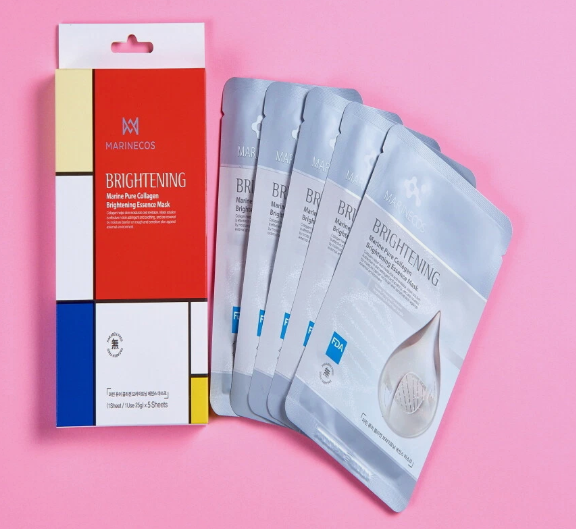 Marine Pure Collagen Brightening Essence Mask 5packs