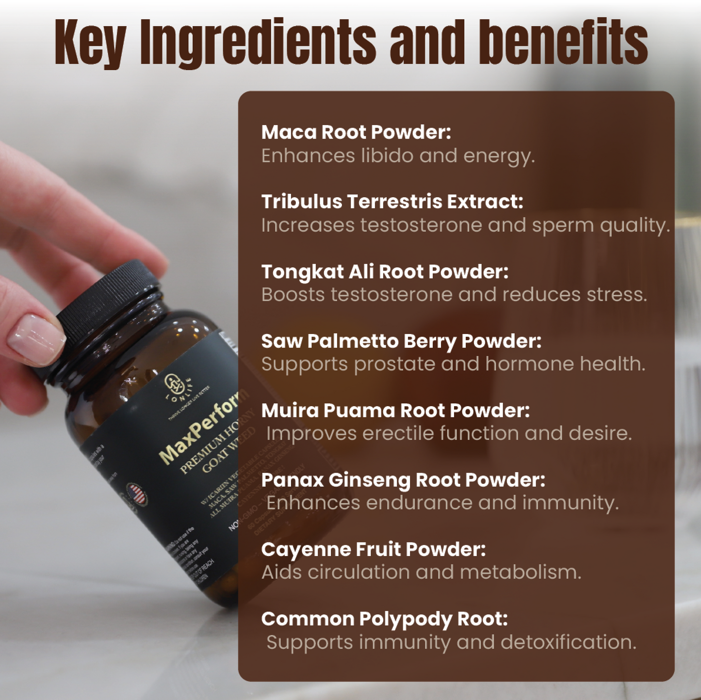 MaxPerform-Maca Root & Horny Goat Weed Supplement