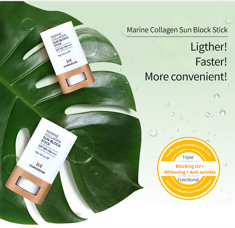 Marine Collagen Sun Block Stick SPF50+ PA++++ 15g Plant-Based