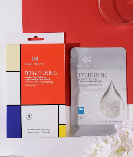 Marine Pure Collagen Brightening Essence Mask 5packs